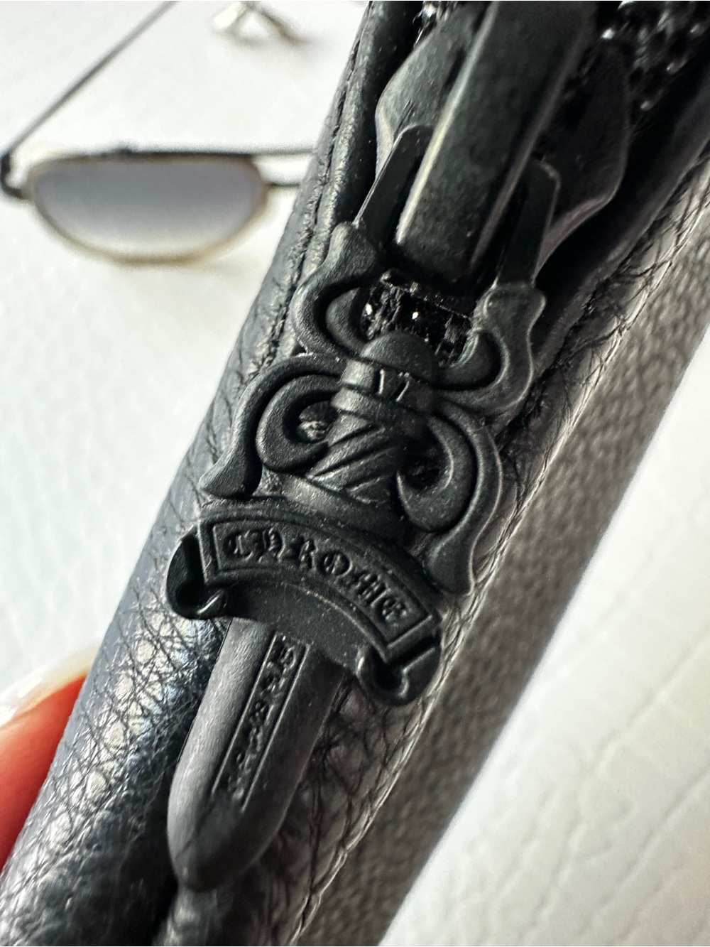 Chrome Hearts Black Frame Sunglasses with Brown Trim and Gray Gradient Lenses - Picture 3 of 9
